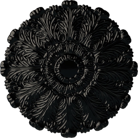 Ekena Millwork Durham Ceiling Medallion (Fits Canopies up to 4 1/4"), Hand-Painted Black Pearl, 31"OD x 1 1/2"P CM31DUBPS